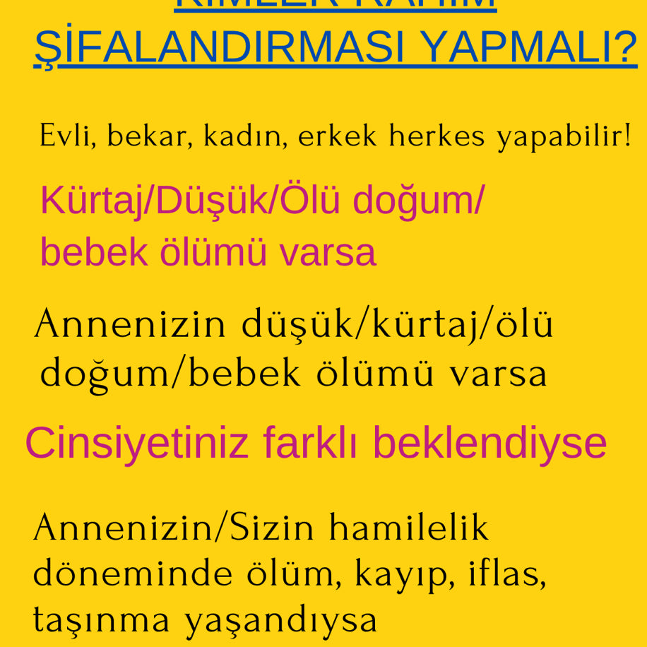 Rahim Şifalandırma Çalışması- VİDEO KAYDI (3-4 Seansa bedeldir)